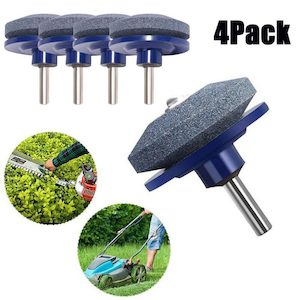 Electronic goods: 4PCS Lawn Mower Blade Sharpener Rotary Stone Grindstone Sharpening Drill Tool