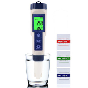 Electronic goods: 5 in 1 Pen Meter PH EC TDS Salinity Temp LCD Digital Water Quality Monitor Test