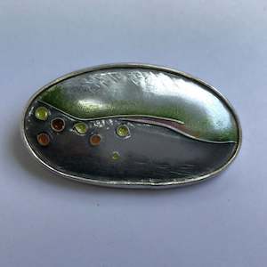 Brooch, greys, abstract