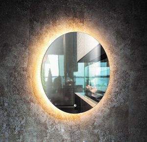 Furniture: Aura – LED Back Light Polished Edge Circle Mirror