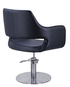 Karma Mudgee Salon Chair – Black with Stainless Round base