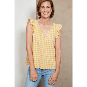 EB&IVE Mimosa Frill Top in Honeycomb