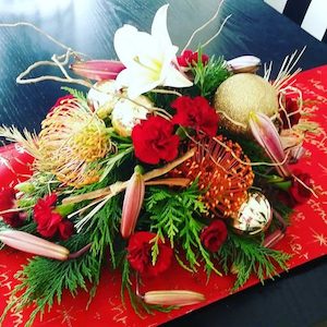 Christmas Themed Table Arrangement