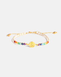 Lotus 7 Chakras Moonstone Bracelet | Gold