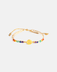 Lotus 7 Chakras Lemon Quartz Bracelet | Gold