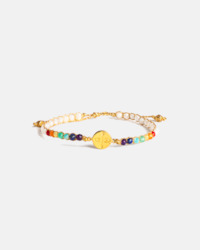 Mindfulness 7 Chakras Moonstone Bracelet | Gold