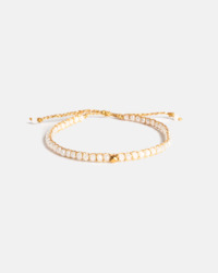 Crystal Rainbow Nugget Bracelet | Gold