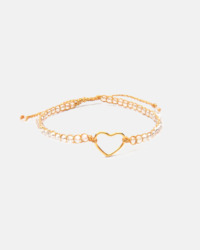 Jewellery: Crystal Rainbow Heart Bracelet | Gold