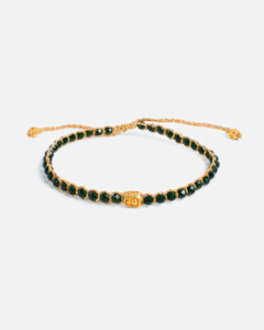 Jewellery: Green Sandstone Bracelet | Gold