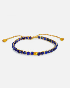 Lapis Lazuli Nugget Kids Bracelet | Gold