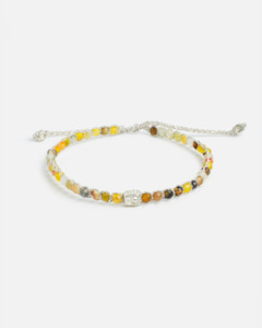 Yellow Botswana Agate  Bracelet | Silver