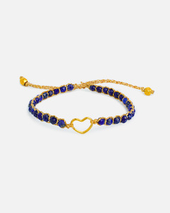 Jewellery: Lapis Lazuli Heart Kids Bracelet | Gold