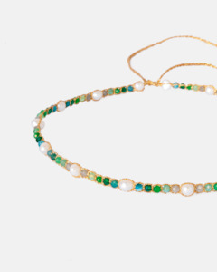 Pearl & Gemstone Symphony Choker| Gold