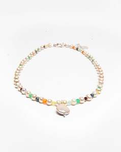 Pearl & Gemstone Necklace | Silver