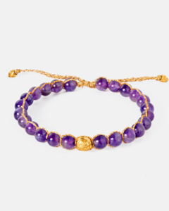 Amethyst 6mm Bracelet | Gold