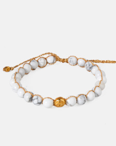 Howlite 6mm Bracelet | Gold