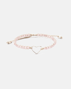 Pink Tourmaline Mozambique Heart Bracelet | Silver