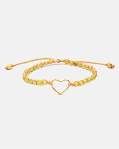 Peridot Heart Bracelet | Gold