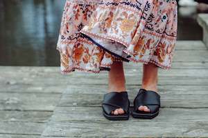 Megan Square Toe Cross Slides - CLOSING DOWN SALE 50% OFF