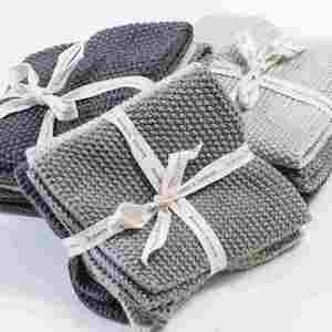 Cotton Washcloth Set - Lavette Grey