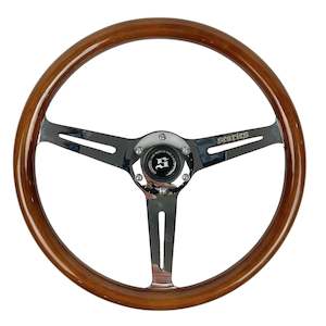 Old School Mahogany Steering Wheel 350mm