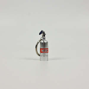 Motor vehicle part dealing - used: NOS Bottle Keychain with LED - Silver