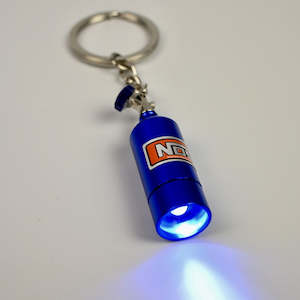 NOS Bottle Keychain with LED - Blue