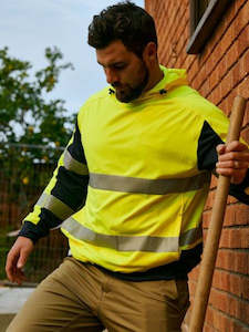 BK6815T - Bisley - Hi-Vis Taped Two Tone Stretch Hoodie