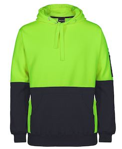 Clothing manufacturing: 6HVPJ - JB's Wear - Hi Vis Pull Over Hoodie - 330gsm - side panel pockets & front pouch pockets