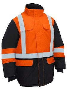 Clothing manufacturing: BJ6454HT - Bisley - H Taped Hi Vis Hooded Freezer Jacket