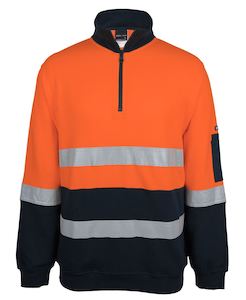 Clothing manufacturing: 6DVFM - JB's Wear - Hi Vis 310g Cotton 1/2 Zip Fleece (Day/Night) - NEW