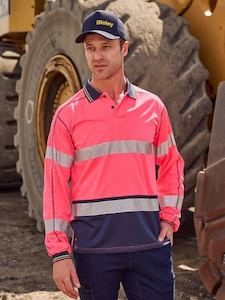 BK6219T - Bisley - Taped Two Tone Hi-Vis Polyester Mesh Polo