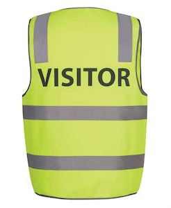 6DNS7 - JB's Wear - Hi-Vis (Taped) Safety Vest - VISITOR