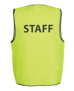 Clothing manufacturing: 6HVS6 - JB's Wear - Hi-Vis Safety Vest - Staff