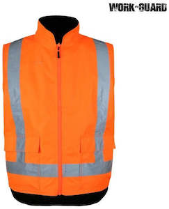 R461X - Work-Guard - Reversible Fleece Lined Safety Vest – Day/Night - Taped