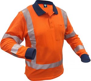 PCP1227 - Caution - Hi-Vis TTMC-W17 X-Back L/S Cotton Mesh Polo