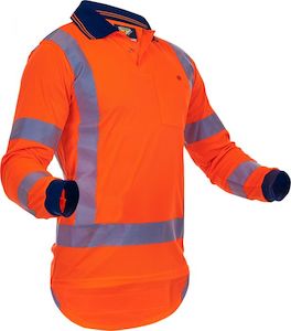 PCP1224 - Caution - Hi-Vis TTMC-W17 X-Back L/S Micro Fibre Polo