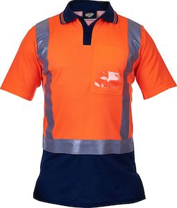 PCP1251 - Caution - Hi-Vis Cotton Backed Polo (Day/Night)