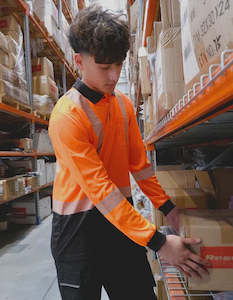 Clothing manufacturing: R486X - Workguard - Recycled Hi Vis Long Sleeve Day/Night Polo