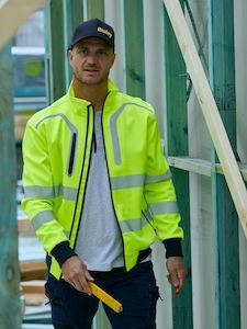 BJ6979T - Bisley - Taped Hi Vis Soft Shell Bomber Jacket