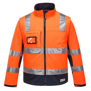 K8074 - Hi-Vis Chassis 2-in-1 Softshell Jacket (Converts to vest)