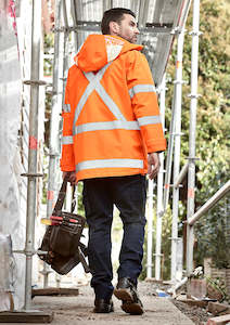 Clothing manufacturing: ZJ616 - Syzmik - Men's TTMC-W17 Hi-Vis X-Back (4 in 1) Waterproof Jacket (with reversible fleece vest)