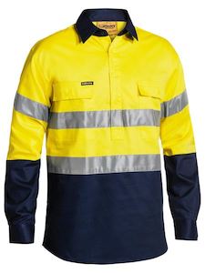 BTC6456 - Bisley - Taped Hi-Vis Closed Front Drill Shirt