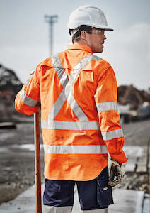 ZW690 - Syzmik - Mens Hi Vis X Back Taped Shirt