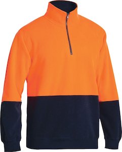 BK6889 - Bisley - Hi Vis Polar Fleece Zip Pullover 300gsm