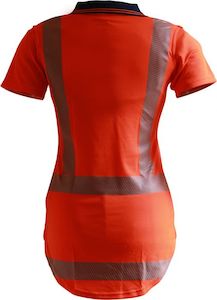 PCP1242 - Caution - Women's TTMC-W S/S Segmented Tape Micro Fibre Polo