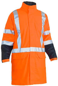 BJ6955XT - Bisley - Hi-Vis TTMC X Taped Stretch PU Rain Coat - Long length