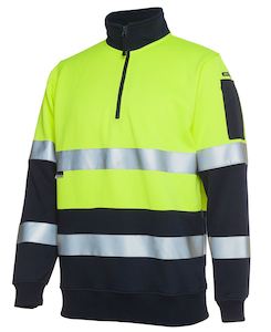 6HZFS - JB's Wear - Hi-Vis 1/2 zip Biomotion Sweat 3M Taped Sweatshirt