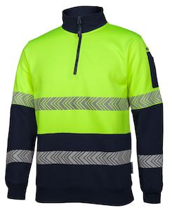 6HZS - JB's Wear - Hi-Vis 1/2 zip Segmented Tape Sweatshirt (Day & NIGHT)