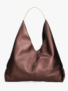 BAGS: Ellisse Dollaro chocolate metallic